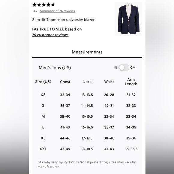 J.Crew Slim-fit Thompson university blazer 44R - Picture 9 of 9